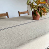 Rustic Grey Stripe Grainsack Tablecloth