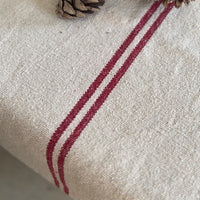 'No Waste' Rustic Red Stripe Grainsack Tablerunner