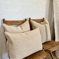 Rustic Woven Jute Grainsack Oblong Cushion