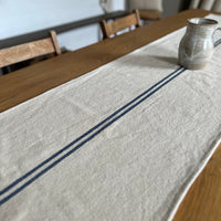 Rustic Blue Stripe Grainsack Tablerunner