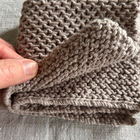 Handmade Cotton Knitted Dishcloth - Sand