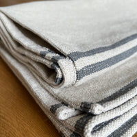 Rustic Grey Stripe Grainsack Tablecloth