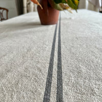 Rustic Grey Stripe Grainsack Tablecloth
