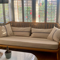 Rustic Blue Stripe Grainsack Cushion