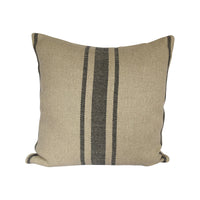 ‘Montblanc' Rustic Black Stripe Linen Cushion Cover