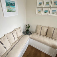 'No Waste' Rustic Blue Stripe Grainsack Cushion Cover