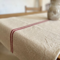 'No Waste' Rustic Red Stripe Grainsack Tablerunner