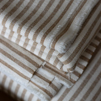 NEW 'Mariola' Recycled Cotton Stripe Bench Cushion - Caramel