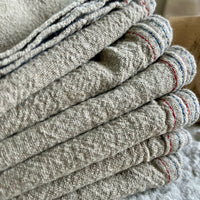 Stonewashed French Stitched Linen Napkin - Natural