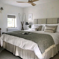 Rustic Grey Stripe Grainsack Oblong Cushion