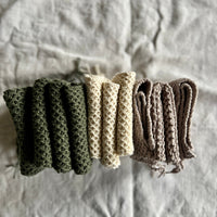 Handmade Cotton Knitted Dishcloth - Green