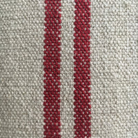 Rustic Red Stripe Grainsack Oblong Cushion
