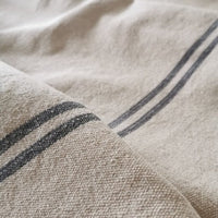Rustic Grey Stripe Grainsack Oblong Cushion