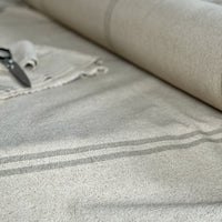 ‘No Waste’ Rustic Natural Stripe Oblong Grainsack Cushion