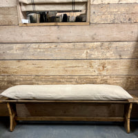 'No Waste' Rustic Ecru Grainsack Large Bench Cushion