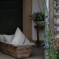 'No Waste' Rustic Blue Stripe Grainsack Cushion Cover