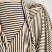 'Mariola' Recycled Stripe Grainsack Cushion - Charcoal