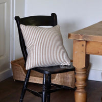 NEW 'Mariola' Recycled Ticking Stripe Cushion - Caramel