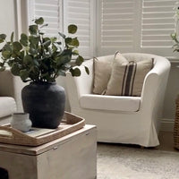 'Montblanc' Rustic Black Stripe Slubby Linen Cushion