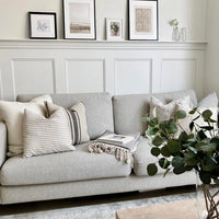 'Montblanc' Rustic Black Stripe Slubby Linen Cushion