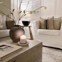 'Montblanc' Rustic Black Stripe Slubby Linen Cushion