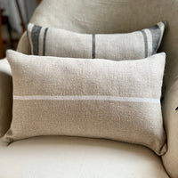 'Montblanc' Rustic White Stripe Linen Cushion