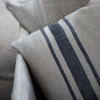 'Montblanc' Rustic Black Stripe Linen Cushion