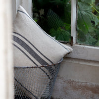 'Montblanc' Rustic Black Stripe Linen Cushion Cover