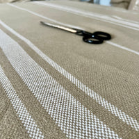 'Montblanc' Rustic White Stripe Slubby Linen Ovengloves