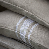 'Montblanc' Rustic White Stripe Linen Cushion Cover
