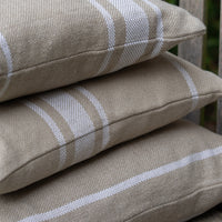 'Montblanc' Rustic White Stripe Linen Cushion