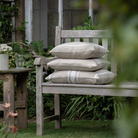 'Montblanc' Rustic White Stripe Linen Cushion Cover