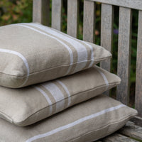Double Width 'Montblanc' Rustic White Stripe Heavy Linen - Wide Width