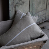 'Montblanc' Rustic White Stripe Linen Cushion