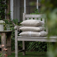 'Montblanc' Rustic White Stripe Heavy Linen Cushion