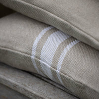 Double Width 'Montblanc' Rustic White Stripe Heavy Linen - Wide Width