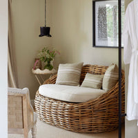 'Montblanc' Rustic White Stripe Linen Cushion