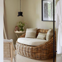 Archive | 'Montblanc' Rustic White Stripe Linen Cushion Cover 45cm