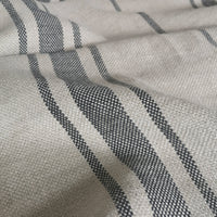 ‘Montblanc' Rustic Black Stripe Linen Cushion Cover