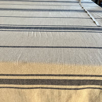 'Montblanc' Rustic Navy Stripe Linen - Double Width