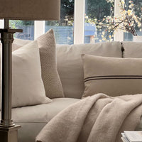 ‘Recover' Recycled French Stripe Grainsack Cushion