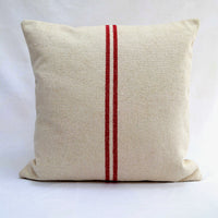 Rustic Red Stripe Grainsack Cushion Cover