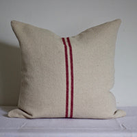 Rustic Red Stripe Grainsack Cushion Cover