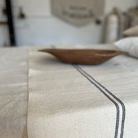 Rustic Grey Stripe Grainsack Tablerunner
