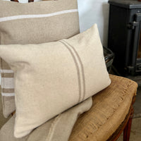 Rustic Natural Stripe Grainsack Cushion