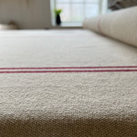 'No Waste' Rustic Red Stripe Grainsack Cushion Cover