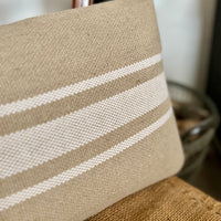 Large ‘Montblanc' Rustic White Stripe Linen Cushion Cover