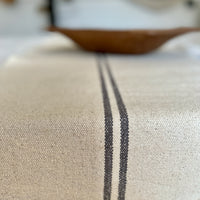 Rustic Grey Stripe Grainsack Tablerunner