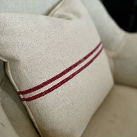 Beautiful Rustic Red Stripe Grainsack Cushion Cover