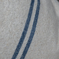 Handsewn Rustic Blue Striped Grainsack Roman Blind - Made to Measure